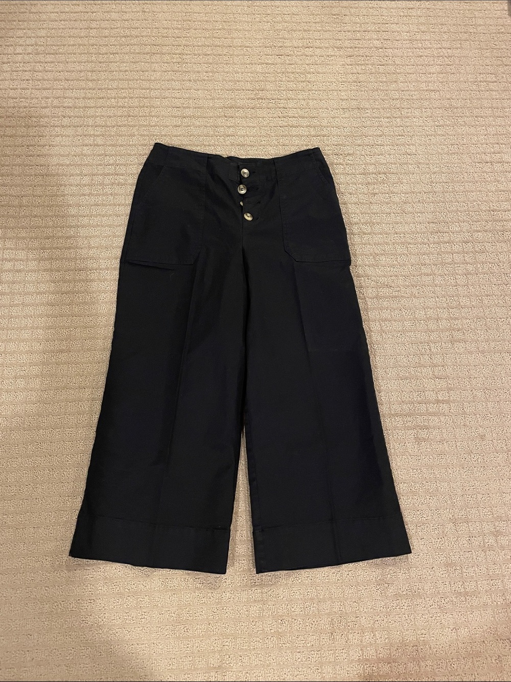 INC International Concepts Black Women's Trousers Wide Legged  and Ankle Length